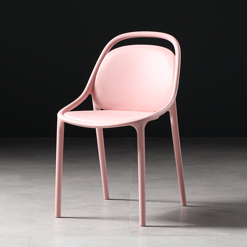 Modern Style Stackable Chairs Dining Armless Chairs with Plastic Legs for Kitchen Pink 1 Piece Clearhalo ' kitchen&dining_furn' 'Dining Chairs' 'Dining Tables & Seating' 'dining_chair' 'furn' 'furn_dining_chair' 'Furniture' 'furniture_dining_chair' 'Kitchen & Dining Furniture' 'kitchen' 4655336