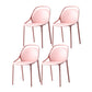 Modern Style Stackable Chairs Dining Armless Chairs with Plastic Legs for Kitchen Pink 4 Piece Set Clearhalo ' kitchen&dining_furn' 'Dining Chairs' 'Dining Tables & Seating' 'dining_chair' 'furn' 'furn_dining_chair' 'Furniture' 'furniture_dining_chair' 'Kitchen & Dining Furniture' 'kitchen' 4655339