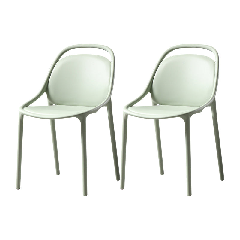 Modern Style Stackable Chairs Dining Armless Chairs with Plastic Legs for Kitchen Green 2 Piece Set Clearhalo ' kitchen&dining_furn' 'Dining Chairs' 'Dining Tables & Seating' 'dining_chair' 'furn' 'furn_dining_chair' 'Furniture' 'furniture_dining_chair' 'Kitchen & Dining Furniture' 'kitchen' 4655341