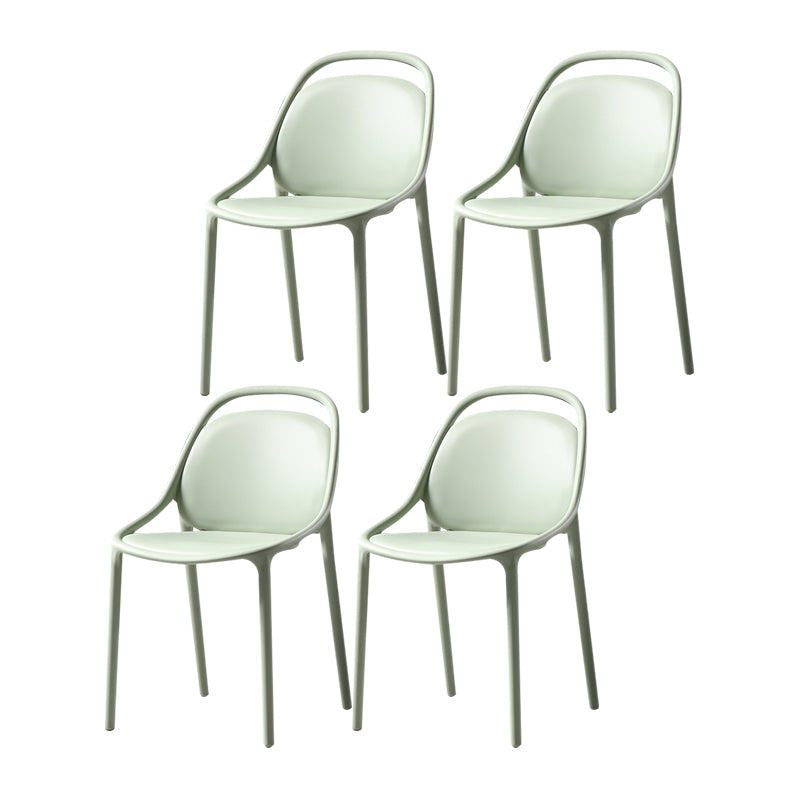 Modern Style Stackable Chairs Dining Armless Chairs with Plastic Legs for Kitchen Green 4 Piece Set Clearhalo ' kitchen&dining_furn' 'Dining Chairs' 'Dining Tables & Seating' 'dining_chair' 'furn' 'furn_dining_chair' 'Furniture' 'furniture_dining_chair' 'Kitchen & Dining Furniture' 'kitchen' 4655342