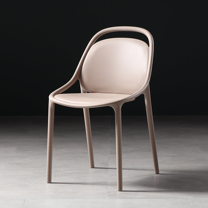 Modern Style Stackable Chairs Dining Armless Chairs with Plastic Legs for Kitchen Khaki 1 Piece Clearhalo ' kitchen&dining_furn' 'Dining Chairs' 'Dining Tables & Seating' 'dining_chair' 'furn' 'furn_dining_chair' 'Furniture' 'furniture_dining_chair' 'Kitchen & Dining Furniture' 'kitchen' 4655343