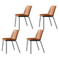 Industrial Design Armless Solid Back Chair for Kitchen Leather Dining Side Chair Orange 4 Piece Set Clearhalo ' kitchen&dining_furn' 'Dining Chairs' 'Dining Tables & Seating' 'dining_chair' 'furn' 'furn_dining_chair' 'Furniture' 'furniture_dining_chair' 'Kitchen & Dining Furniture' 'kitchen' 4655352