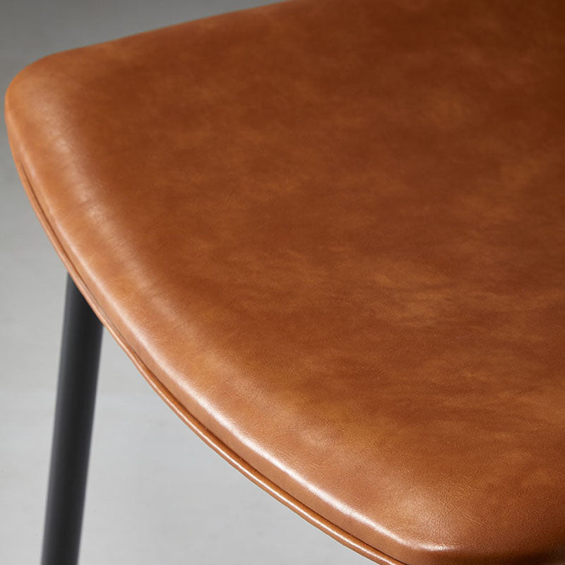 Industrial Design Armless Solid Back Chair for Kitchen Leather Dining Side Chair Clearhalo ' kitchen&dining_furn' 'Dining Chairs' 'Dining Tables & Seating' 'dining_chair' 'furn' 'furn_dining_chair' 'Furniture' 'furniture_dining_chair' 'Kitchen & Dining Furniture' 'kitchen' 4655357