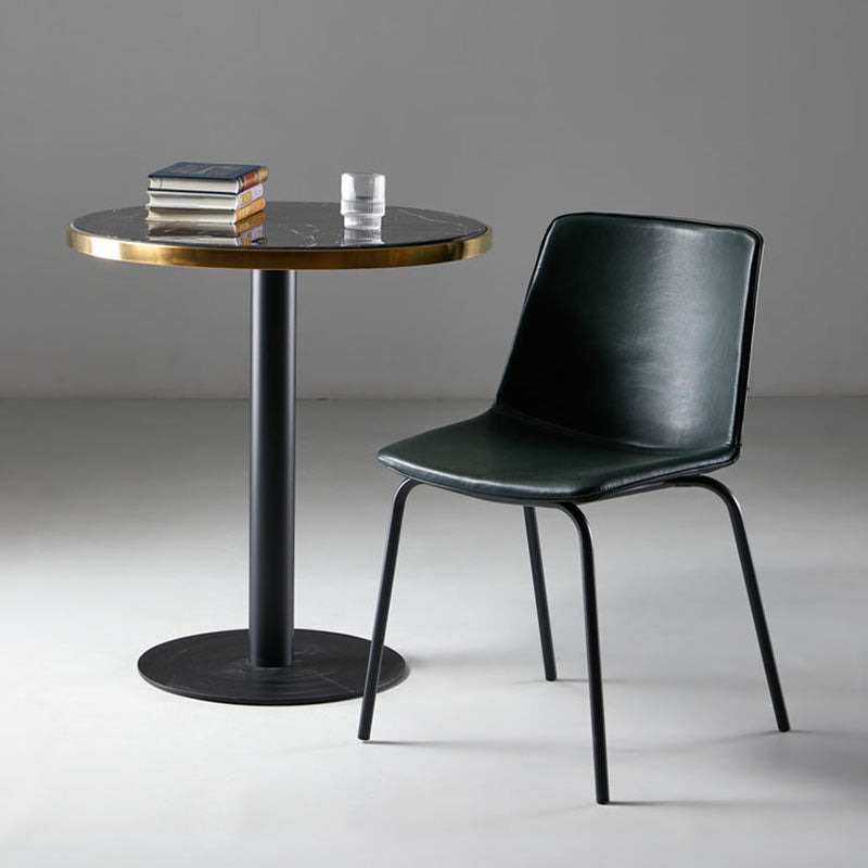 Industrial Design Armless Solid Back Chair for Kitchen Leather Dining Side Chair Clearhalo ' kitchen&dining_furn' 'Dining Chairs' 'Dining Tables & Seating' 'dining_chair' 'furn' 'furn_dining_chair' 'Furniture' 'furniture_dining_chair' 'Kitchen & Dining Furniture' 'kitchen' 4655369