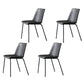 Industrial Design Armless Solid Back Chair for Kitchen Leather Dining Side Chair Black 4 Piece Set Clearhalo ' kitchen&dining_furn' 'Dining Chairs' 'Dining Tables & Seating' 'dining_chair' 'furn' 'furn_dining_chair' 'Furniture' 'furniture_dining_chair' 'Kitchen & Dining Furniture' 'kitchen' 4655375
