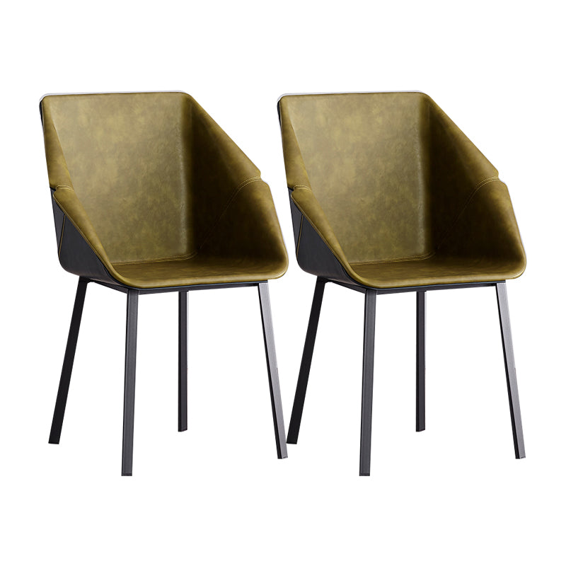 Modern Style Chairs Dining Arm Chair with Metal Legs for Kitchen Green 2 Piece Set Clearhalo ' kitchen&dining_furn' 'Dining Chairs' 'Dining Tables & Seating' 'dining_chair' 'furn' 'furn_dining_chair' 'Furniture' 'furniture_dining_chair' 'Kitchen & Dining Furniture' 'kitchen' 4655381