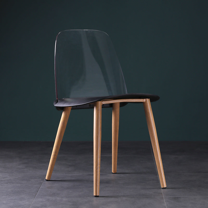 Contemporary Chair Armless Dining Chairs with Metal Legs for Kitchen Black 1 Piece Clearhalo ' kitchen&dining_furn' 'Dining Chairs' 'Dining Tables & Seating' 'dining_chair' 'furn' 'furn_dining_chair' 'Furniture' 'furniture_dining_chair' 'Kitchen & Dining Furniture' 'kitchen' 4655405