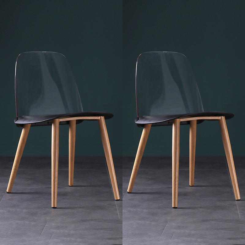 Contemporary Chair Armless Dining Chairs with Metal Legs for Kitchen Black 2 Piece Set Clearhalo ' kitchen&dining_furn' 'Dining Chairs' 'Dining Tables & Seating' 'dining_chair' 'furn' 'furn_dining_chair' 'Furniture' 'furniture_dining_chair' 'Kitchen & Dining Furniture' 'kitchen' 4655406