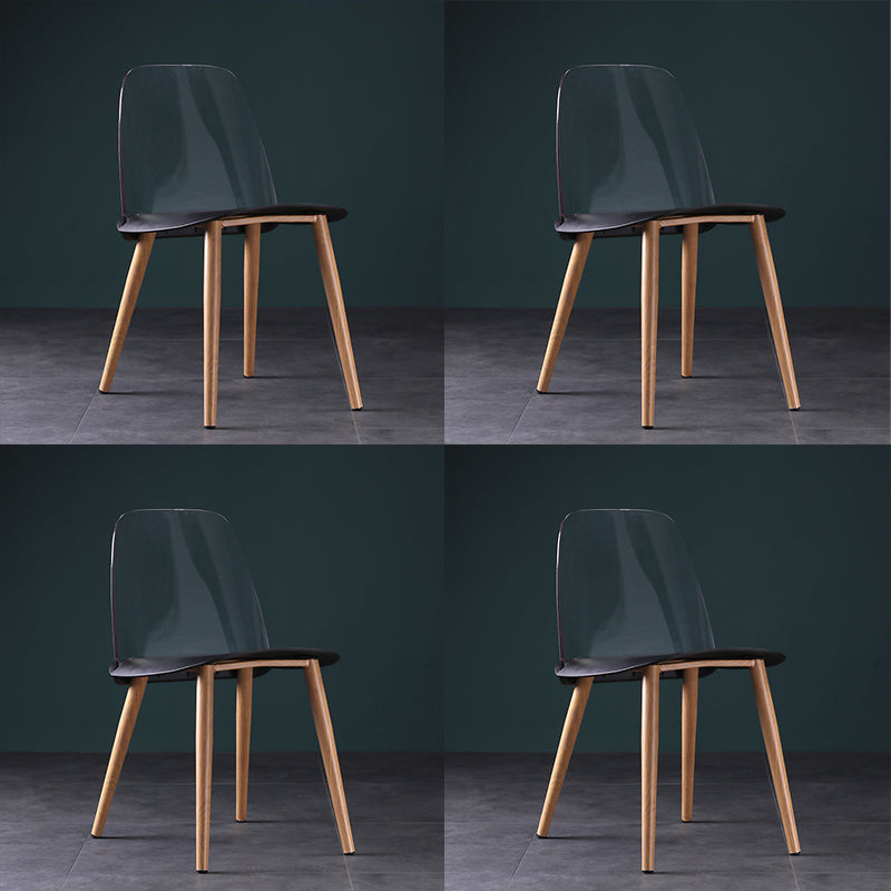 Contemporary Chair Armless Dining Chairs with Metal Legs for Kitchen Black 4 Piece Set Clearhalo ' kitchen&dining_furn' 'Dining Chairs' 'Dining Tables & Seating' 'dining_chair' 'furn' 'furn_dining_chair' 'Furniture' 'furniture_dining_chair' 'Kitchen & Dining Furniture' 'kitchen' 4655409