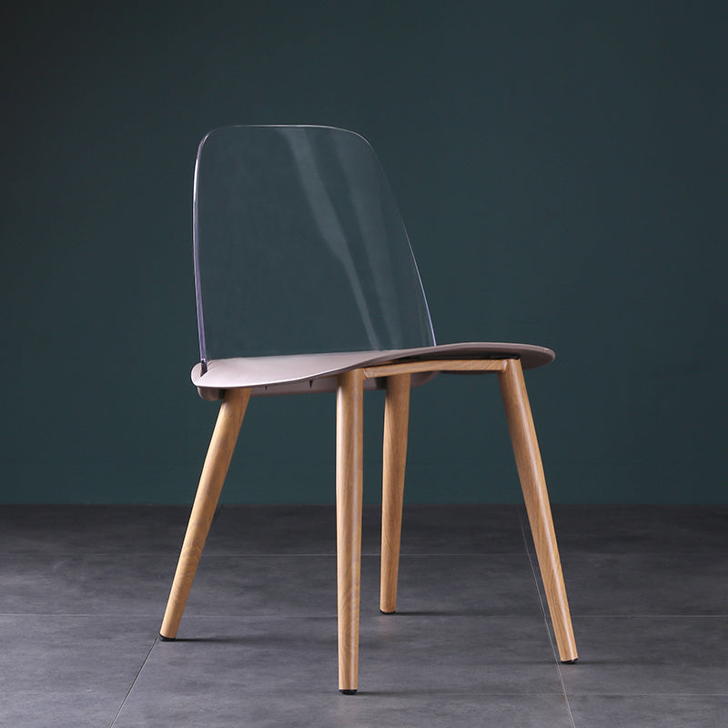 Contemporary Chair Armless Dining Chairs with Metal Legs for Kitchen Grey 1 Piece Clearhalo ' kitchen&dining_furn' 'Dining Chairs' 'Dining Tables & Seating' 'dining_chair' 'furn' 'furn_dining_chair' 'Furniture' 'furniture_dining_chair' 'Kitchen & Dining Furniture' 'kitchen' 4655411