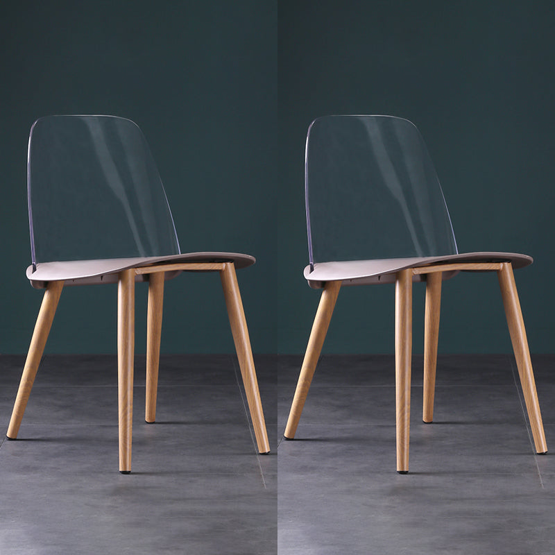 Contemporary Chair Armless Dining Chairs with Metal Legs for Kitchen Grey 2 Piece Set Clearhalo ' kitchen&dining_furn' 'Dining Chairs' 'Dining Tables & Seating' 'dining_chair' 'furn' 'furn_dining_chair' 'Furniture' 'furniture_dining_chair' 'Kitchen & Dining Furniture' 'kitchen' 4655413