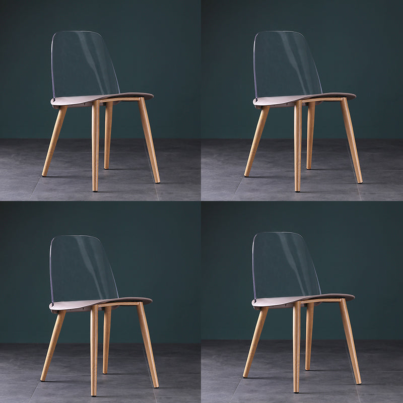 Contemporary Chair Armless Dining Chairs with Metal Legs for Kitchen Grey 4 Piece Set Clearhalo ' kitchen&dining_furn' 'Dining Chairs' 'Dining Tables & Seating' 'dining_chair' 'furn' 'furn_dining_chair' 'Furniture' 'furniture_dining_chair' 'Kitchen & Dining Furniture' 'kitchen' 4655415