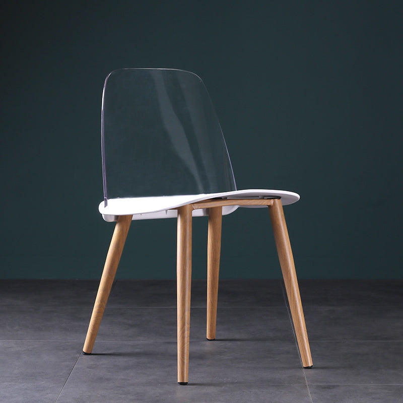 Contemporary Chair Armless Dining Chairs with Metal Legs for Kitchen White 1 Piece Clearhalo ' kitchen&dining_furn' 'Dining Chairs' 'Dining Tables & Seating' 'dining_chair' 'furn' 'furn_dining_chair' 'Furniture' 'furniture_dining_chair' 'Kitchen & Dining Furniture' 'kitchen' 4655417