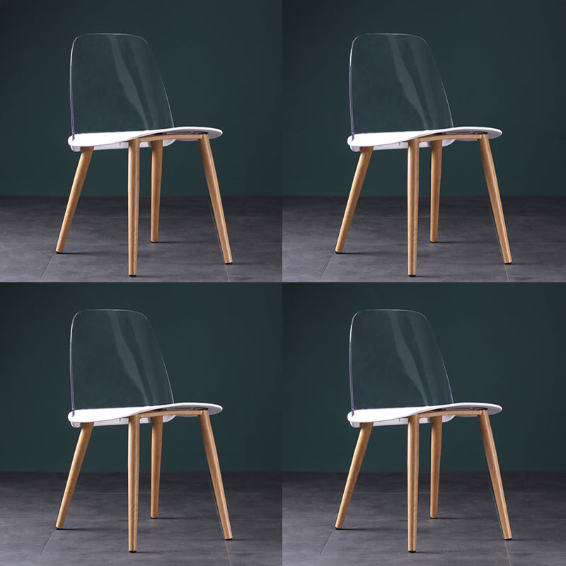 Contemporary Chair Armless Dining Chairs with Metal Legs for Kitchen White 4 Piece Set Clearhalo ' kitchen&dining_furn' 'Dining Chairs' 'Dining Tables & Seating' 'dining_chair' 'furn' 'furn_dining_chair' 'Furniture' 'furniture_dining_chair' 'Kitchen & Dining Furniture' 'kitchen' 4655421