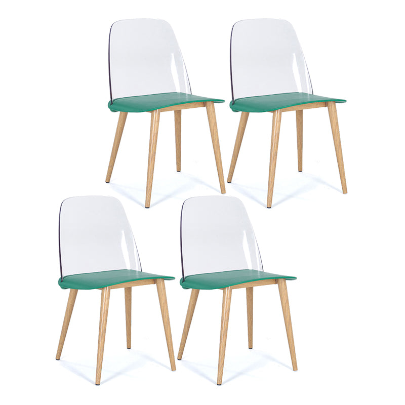 Contemporary Chair Armless Dining Chairs with Metal Legs for Kitchen Green 4 Piece Set Clearhalo ' kitchen&dining_furn' 'Dining Chairs' 'Dining Tables & Seating' 'dining_chair' 'furn' 'furn_dining_chair' 'Furniture' 'furniture_dining_chair' 'Kitchen & Dining Furniture' 'kitchen' 4655435