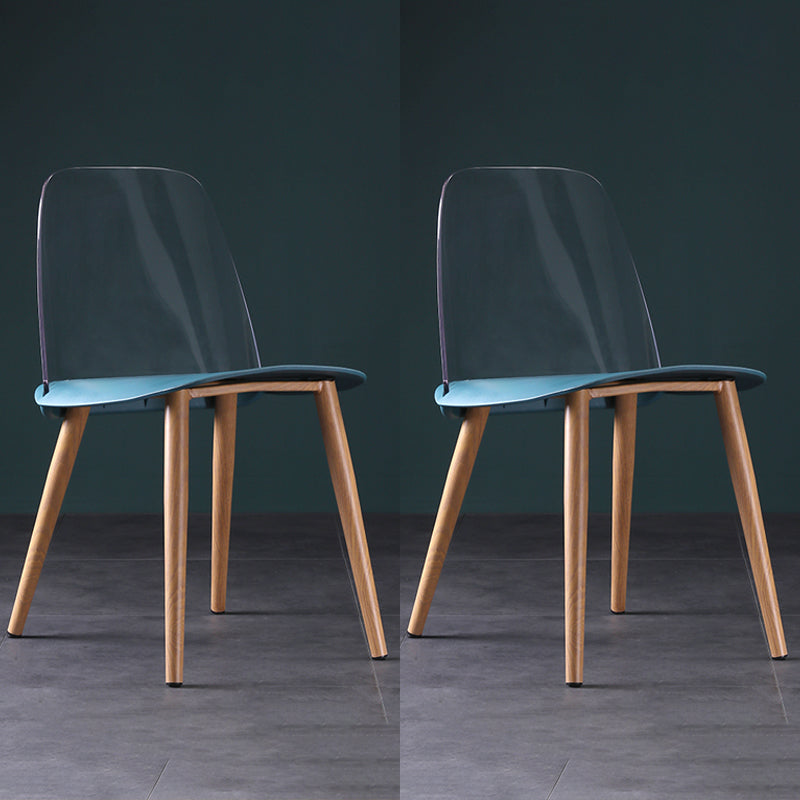 Contemporary Chair Armless Dining Chairs with Metal Legs for Kitchen Lake Blue 2 Piece Set Clearhalo ' kitchen&dining_furn' 'Dining Chairs' 'Dining Tables & Seating' 'dining_chair' 'furn' 'furn_dining_chair' 'Furniture' 'furniture_dining_chair' 'Kitchen & Dining Furniture' 'kitchen' 4655440