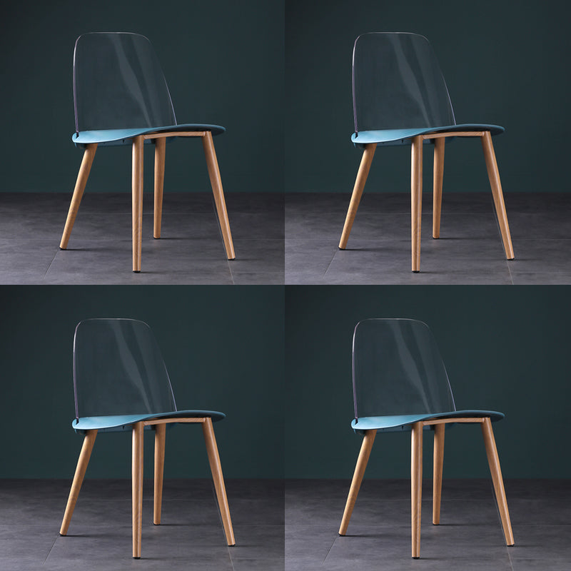 Contemporary Chair Armless Dining Chairs with Metal Legs for Kitchen Lake Blue 4 Piece Set Clearhalo ' kitchen&dining_furn' 'Dining Chairs' 'Dining Tables & Seating' 'dining_chair' 'furn' 'furn_dining_chair' 'Furniture' 'furniture_dining_chair' 'Kitchen & Dining Furniture' 'kitchen' 4655441