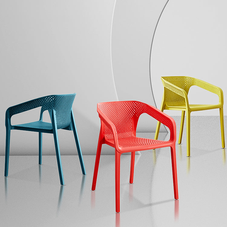 Modern Restaurant Solid Back Arm Chair Matte Finish Plastic Dining Chair Clearhalo ' kitchen&dining_furn' 'Dining Chairs' 'Dining Tables & Seating' 'dining_chair' 'Furniture' 'furniture_dining_chair' 'Kitchen & Dining Furniture' 'kitchen' 4655443