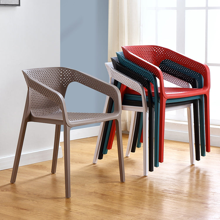 Modern Restaurant Solid Back Arm Chair Matte Finish Plastic Dining Chair Clearhalo ' kitchen&dining_furn' 'Dining Chairs' 'Dining Tables & Seating' 'dining_chair' 'Furniture' 'furniture_dining_chair' 'Kitchen & Dining Furniture' 'kitchen' 4655447