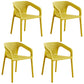 Modern Restaurant Solid Back Arm Chair Matte Finish Plastic Dining Chair Yellow Set of 4 Clearhalo ' kitchen&dining_furn' 'Dining Chairs' 'Dining Tables & Seating' 'dining_chair' 'Furniture' 'furniture_dining_chair' 'Kitchen & Dining Furniture' 'kitchen' 4655448