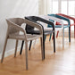 Modern Restaurant Solid Back Arm Chair Matte Finish Plastic Dining Chair Clearhalo ' kitchen&dining_furn' 'Dining Chairs' 'Dining Tables & Seating' 'dining_chair' 'Furniture' 'furniture_dining_chair' 'Kitchen & Dining Furniture' 'kitchen' 4655449
