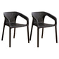 Modern Restaurant Solid Back Arm Chair Matte Finish Plastic Dining Chair Black Set of 2 Clearhalo ' kitchen&dining_furn' 'Dining Chairs' 'Dining Tables & Seating' 'dining_chair' 'Furniture' 'furniture_dining_chair' 'Kitchen & Dining Furniture' 'kitchen' 4655452