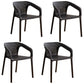 Modern Restaurant Solid Back Arm Chair Matte Finish Plastic Dining Chair Black Set of 4 Clearhalo ' kitchen&dining_furn' 'Dining Chairs' 'Dining Tables & Seating' 'dining_chair' 'Furniture' 'furniture_dining_chair' 'Kitchen & Dining Furniture' 'kitchen' 4655454