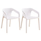 Modern Restaurant Solid Back Arm Chair Matte Finish Plastic Dining Chair White Set of 2 Clearhalo ' kitchen&dining_furn' 'Dining Chairs' 'Dining Tables & Seating' 'dining_chair' 'Furniture' 'furniture_dining_chair' 'Kitchen & Dining Furniture' 'kitchen' 4655458