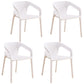 Modern Restaurant Solid Back Arm Chair Matte Finish Plastic Dining Chair White Set of 4 Clearhalo ' kitchen&dining_furn' 'Dining Chairs' 'Dining Tables & Seating' 'dining_chair' 'Furniture' 'furniture_dining_chair' 'Kitchen & Dining Furniture' 'kitchen' 4655459