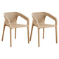 Modern Restaurant Solid Back Arm Chair Matte Finish Plastic Dining Chair Khaki Set of 2 Clearhalo ' kitchen&dining_furn' 'Dining Chairs' 'Dining Tables & Seating' 'dining_chair' 'Furniture' 'furniture_dining_chair' 'Kitchen & Dining Furniture' 'kitchen' 4655462