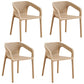 Modern Restaurant Solid Back Arm Chair Matte Finish Plastic Dining Chair Khaki Set of 4 Clearhalo ' kitchen&dining_furn' 'Dining Chairs' 'Dining Tables & Seating' 'dining_chair' 'Furniture' 'furniture_dining_chair' 'Kitchen & Dining Furniture' 'kitchen' 4655463