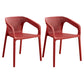 Modern Restaurant Solid Back Arm Chair Matte Finish Plastic Dining Chair Burgundy Set of 2 Clearhalo ' kitchen&dining_furn' 'Dining Chairs' 'Dining Tables & Seating' 'dining_chair' 'Furniture' 'furniture_dining_chair' 'Kitchen & Dining Furniture' 'kitchen' 4655465