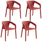 Modern Restaurant Solid Back Arm Chair Matte Finish Plastic Dining Chair Burgundy Set of 4 Clearhalo ' kitchen&dining_furn' 'Dining Chairs' 'Dining Tables & Seating' 'dining_chair' 'Furniture' 'furniture_dining_chair' 'Kitchen & Dining Furniture' 'kitchen' 4655466