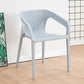 Modern Restaurant Solid Back Arm Chair Matte Finish Plastic Dining Chair Gray Blue 1 Piece Clearhalo ' kitchen&dining_furn' 'Dining Chairs' 'Dining Tables & Seating' 'dining_chair' 'Furniture' 'furniture_dining_chair' 'Kitchen & Dining Furniture' 'kitchen' 4655467