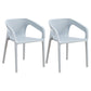 Modern Restaurant Solid Back Arm Chair Matte Finish Plastic Dining Chair Gray Blue Set of 2 Clearhalo ' kitchen&dining_furn' 'Dining Chairs' 'Dining Tables & Seating' 'dining_chair' 'Furniture' 'furniture_dining_chair' 'Kitchen & Dining Furniture' 'kitchen' 4655468