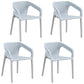 Modern Restaurant Solid Back Arm Chair Matte Finish Plastic Dining Chair Gray Blue Set of 4 Clearhalo ' kitchen&dining_furn' 'Dining Chairs' 'Dining Tables & Seating' 'dining_chair' 'Furniture' 'furniture_dining_chair' 'Kitchen & Dining Furniture' 'kitchen' 4655469
