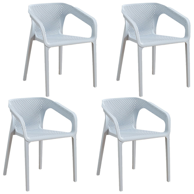 Modern Restaurant Solid Back Arm Chair Matte Finish Plastic Dining Chair Gray Blue Set of 4 Clearhalo ' kitchen&dining_furn' 'Dining Chairs' 'Dining Tables & Seating' 'dining_chair' 'Furniture' 'furniture_dining_chair' 'Kitchen & Dining Furniture' 'kitchen' 4655469