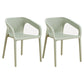 Modern Restaurant Solid Back Arm Chair Matte Finish Plastic Dining Chair Gray-Green Set of 2 Clearhalo ' kitchen&dining_furn' 'Dining Chairs' 'Dining Tables & Seating' 'dining_chair' 'Furniture' 'furniture_dining_chair' 'Kitchen & Dining Furniture' 'kitchen' 4655471