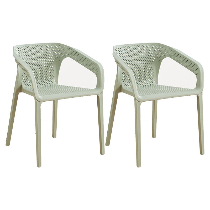Modern Restaurant Solid Back Arm Chair Matte Finish Plastic Dining Chair Gray-Green Set of 2 Clearhalo ' kitchen&dining_furn' 'Dining Chairs' 'Dining Tables & Seating' 'dining_chair' 'Furniture' 'furniture_dining_chair' 'Kitchen & Dining Furniture' 'kitchen' 4655471