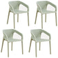 Modern Restaurant Solid Back Arm Chair Matte Finish Plastic Dining Chair Gray-Green Set of 4 Clearhalo ' kitchen&dining_furn' 'Dining Chairs' 'Dining Tables & Seating' 'dining_chair' 'Furniture' 'furniture_dining_chair' 'Kitchen & Dining Furniture' 'kitchen' 4655472