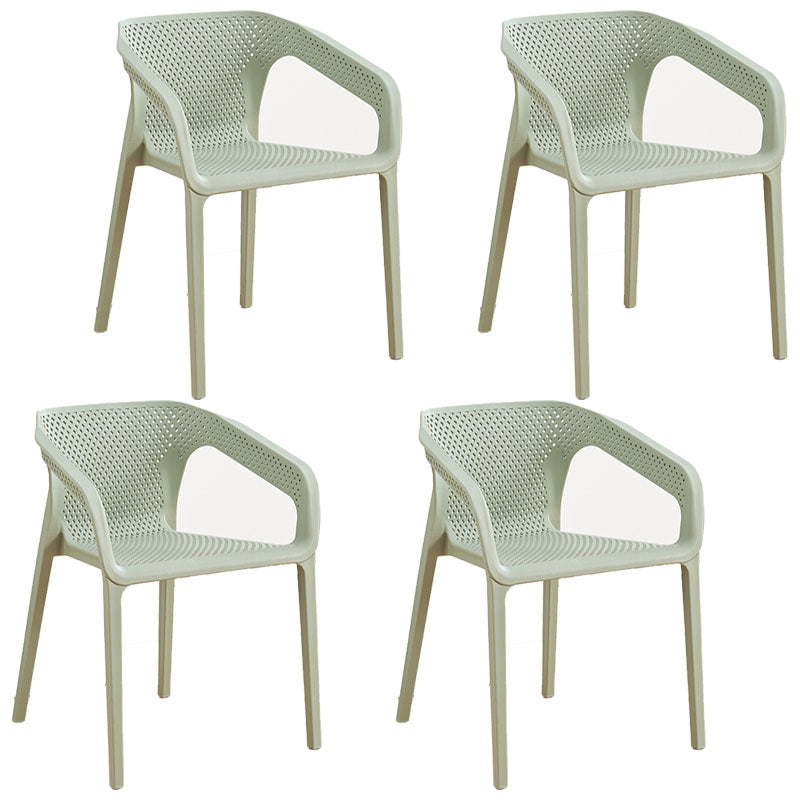 Modern Restaurant Solid Back Arm Chair Matte Finish Plastic Dining Chair Gray-Green Set of 4 Clearhalo ' kitchen&dining_furn' 'Dining Chairs' 'Dining Tables & Seating' 'dining_chair' 'Furniture' 'furniture_dining_chair' 'Kitchen & Dining Furniture' 'kitchen' 4655472