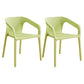 Modern Restaurant Solid Back Arm Chair Matte Finish Plastic Dining Chair Light Green Set of 2 Clearhalo ' kitchen&dining_furn' 'Dining Chairs' 'Dining Tables & Seating' 'dining_chair' 'Furniture' 'furniture_dining_chair' 'Kitchen & Dining Furniture' 'kitchen' 4655477