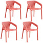 Modern Restaurant Solid Back Arm Chair Matte Finish Plastic Dining Chair Light Red Set of 4 Clearhalo ' kitchen&dining_furn' 'Dining Chairs' 'Dining Tables & Seating' 'dining_chair' 'Furniture' 'furniture_dining_chair' 'Kitchen & Dining Furniture' 'kitchen' 4655481