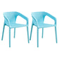 Modern Restaurant Solid Back Arm Chair Matte Finish Plastic Dining Chair Sky Blue Set of 2 Clearhalo ' kitchen&dining_furn' 'Dining Chairs' 'Dining Tables & Seating' 'dining_chair' 'Furniture' 'furniture_dining_chair' 'Kitchen & Dining Furniture' 'kitchen' 4655483