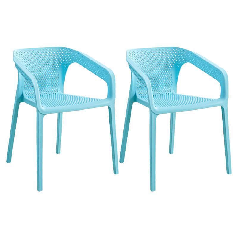 Modern Restaurant Solid Back Arm Chair Matte Finish Plastic Dining Chair Sky Blue Set of 2 Clearhalo ' kitchen&dining_furn' 'Dining Chairs' 'Dining Tables & Seating' 'dining_chair' 'Furniture' 'furniture_dining_chair' 'Kitchen & Dining Furniture' 'kitchen' 4655483