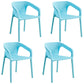 Modern Restaurant Solid Back Arm Chair Matte Finish Plastic Dining Chair Sky Blue Set of 4 Clearhalo ' kitchen&dining_furn' 'Dining Chairs' 'Dining Tables & Seating' 'dining_chair' 'Furniture' 'furniture_dining_chair' 'Kitchen & Dining Furniture' 'kitchen' 4655484