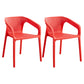Modern Restaurant Solid Back Arm Chair Matte Finish Plastic Dining Chair Watermelon Red Set of 2 Clearhalo ' kitchen&dining_furn' 'Dining Chairs' 'Dining Tables & Seating' 'dining_chair' 'Furniture' 'furniture_dining_chair' 'Kitchen & Dining Furniture' 'kitchen' 4655486