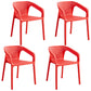 Modern Restaurant Solid Back Arm Chair Matte Finish Plastic Dining Chair Watermelon Red Set of 4 Clearhalo ' kitchen&dining_furn' 'Dining Chairs' 'Dining Tables & Seating' 'dining_chair' 'Furniture' 'furniture_dining_chair' 'Kitchen & Dining Furniture' 'kitchen' 4655487