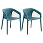 Modern Restaurant Solid Back Arm Chair Matte Finish Plastic Dining Chair Dark Blue Set of 2 Clearhalo ' kitchen&dining_furn' 'Dining Chairs' 'Dining Tables & Seating' 'dining_chair' 'Furniture' 'furniture_dining_chair' 'Kitchen & Dining Furniture' 'kitchen' 4655489