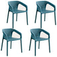 Modern Restaurant Solid Back Arm Chair Matte Finish Plastic Dining Chair Dark Blue Set of 4 Clearhalo ' kitchen&dining_furn' 'Dining Chairs' 'Dining Tables & Seating' 'dining_chair' 'Furniture' 'furniture_dining_chair' 'Kitchen & Dining Furniture' 'kitchen' 4655490
